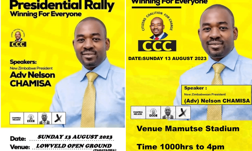 President Chamisa to Address Chiredzi Central and Masvingo Urban Rallies Tomorrow