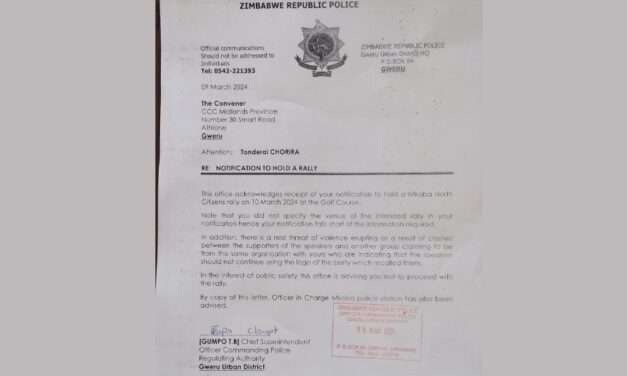 Police Ban Pro-Chamisa Rally in Gweru