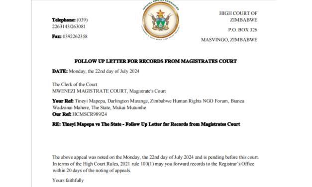 Mwenezi Magistrate Court fails to issue court records of pro-Chamisa Chamisa convicted Mwenezi District organizer